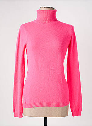 Pull col roulé stretch manches longues rose ABSOLUT CASHMERE femme