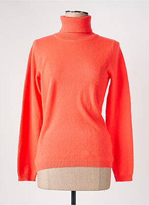 Pull col roulé stretch manches longues orange ABSOLUT CASHMERE femme