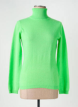 Pull col roulé stretch manches longues vert ABSOLUT CASHMERE femme
