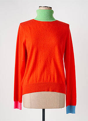 Pull col roulé stretch manches longues orange ABSOLUT CASHMERE femme