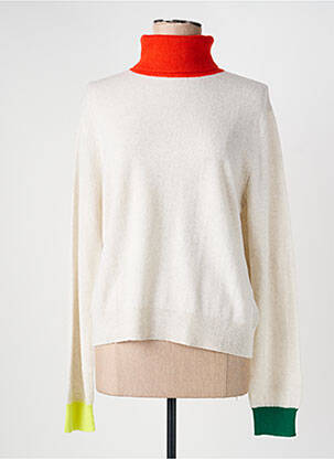 Pull col roulé stretch manches longues beige ABSOLUT CASHMERE femme
