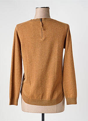 Pull tissage chiné manches longues marron ESTHEME femme