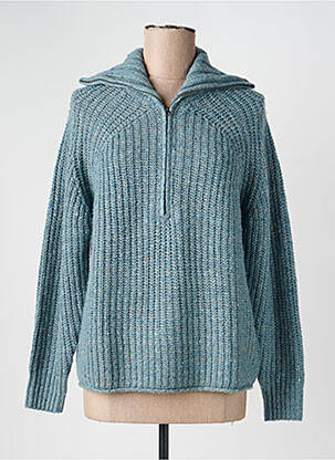 Pull tissage chiné manches longues bleu ZILCH femme