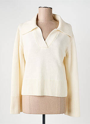 Pull stretch manches longues beige FIVE femme