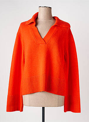 Pull stretch manches longues orange FIVE femme