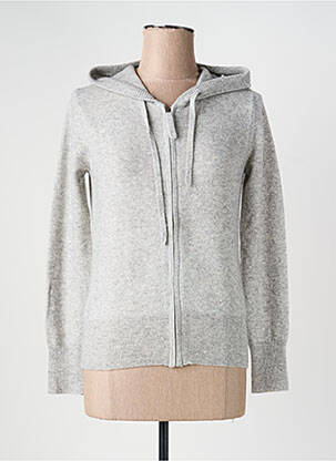Gilet manches longues col rond gris ABSOLUT CASHMERE femme