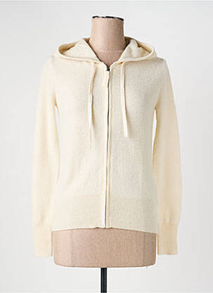 Gilet manches longues col rond beige ABSOLUT CASHMERE femme