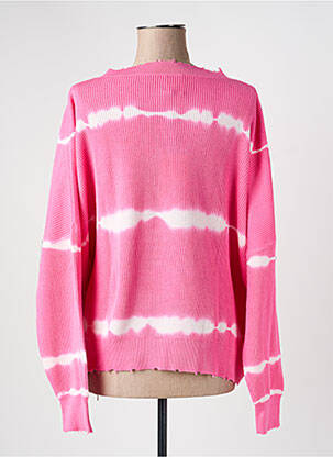 Pull stretch manches longues rose FIVE femme