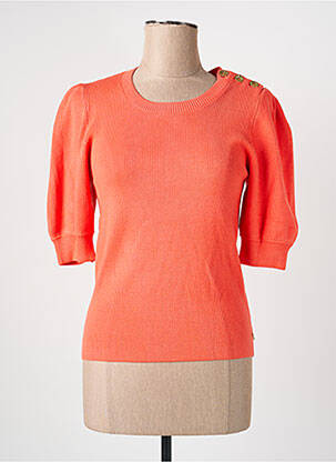 Pull stretch manches courtes orange FABIENNE CHAPOT femme