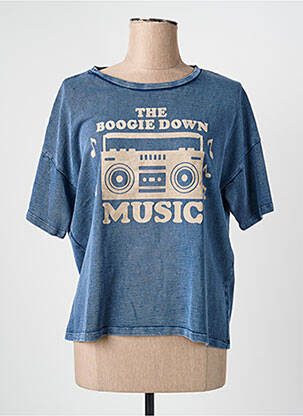 T-shirt coupe droite manches courtes bleu FIVE femme