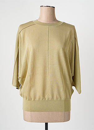Pull stretch manches 3/4 vert YAYA femme