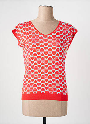 Pull col v manches courtes orange ZILCH femme