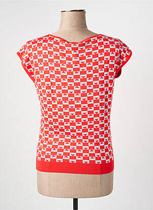 Pull col v manches courtes orange ZILCH femme