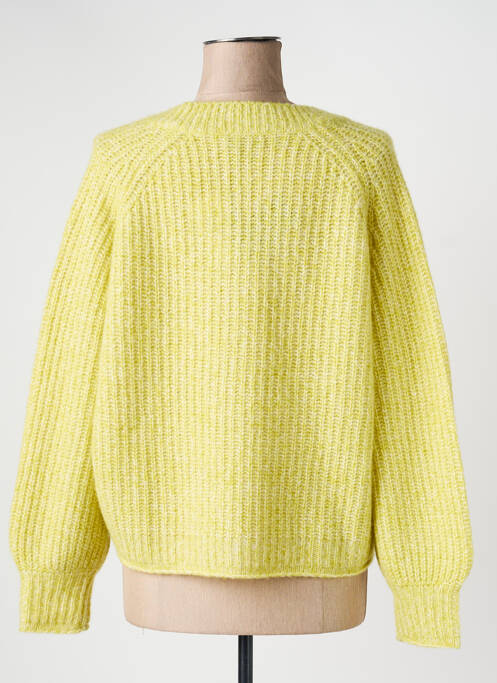 Pull tissage chiné manches longues vert ESTHEME femme