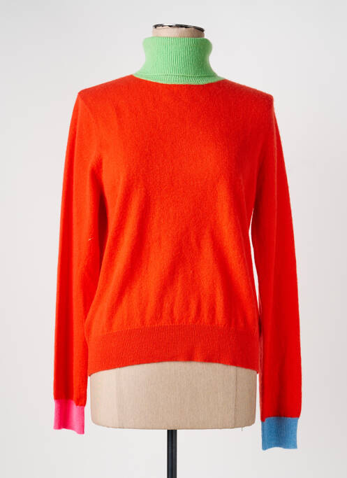 Pull col roulé stretch manches longues orange ABSOLUT CASHMERE femme