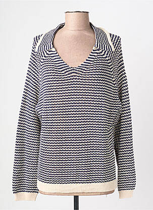 Pull coupe droite manches longues bleu YERSE femme