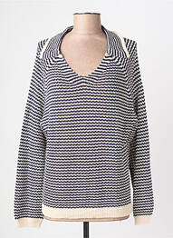 Pull maille ajourée manches longues bleu YERSE femme