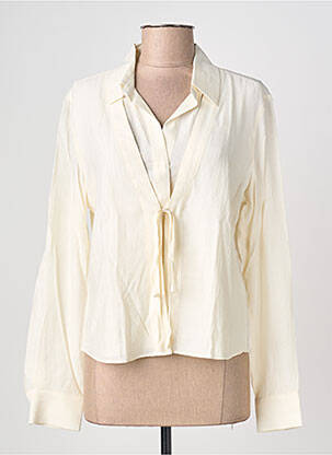 Chemisier coupe cintrée manches longues beige YAYA femme