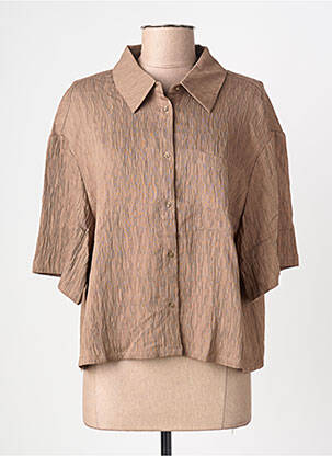Chemisier manches courtes manches courtes marron YAYA femme