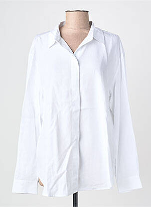 Chemisier coupe droite manches longues blanc YAYA femme
