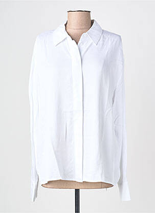 Chemisier coupe droite manches longues blanc YAYA femme