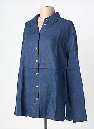 Chemisier coupe droite manches longues bleu ESTHEME femme