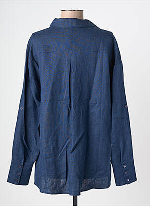 Chemisier coupe droite manches longues bleu ESTHEME femme