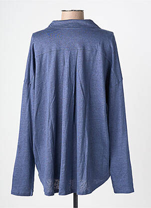 Chemisier coupe droite manches longues bleu MAJESTIC FILATURES femme