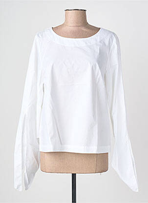 Blouse tissage popeline manches longues blanc CATNOIR femme