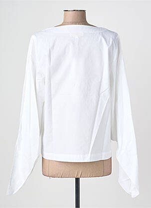 Blouse tissage popeline manches longues blanc CATNOIR femme