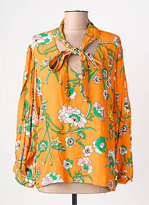 Blouse imprimé fantaisie manches longues orange LA PETITE FRANCAISE femme