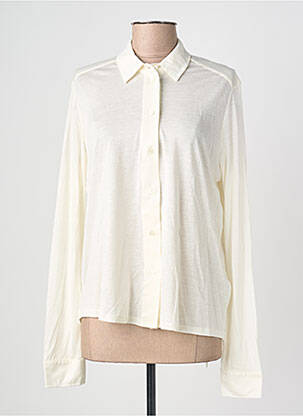 Chemisier coupe cintrée manches longues blanc MAJESTIC FILATURES femme