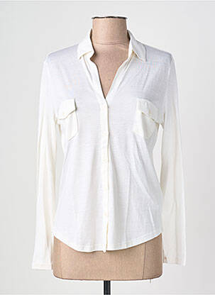 Chemisier coupe cintrée manches longues blanc MAJESTIC FILATURES femme