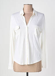 Chemisier coupe cintrée manches longues blanc MAJESTIC FILATURES femme