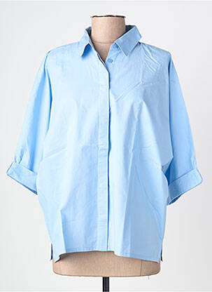 Chemisier manches courtes manches courtes bleu FIVE femme