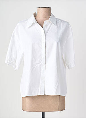 Chemisier coupe cintrée manches courtes blanc CATNOIR femme