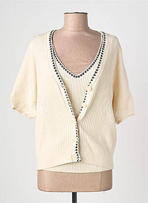 Twin-set col v beige YAYA femme