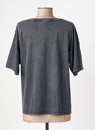 T-shirt sérigraphie floquée manches courtes gris FIVE femme