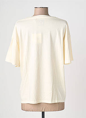 T-shirt sérigraphie floquée manches courtes beige MKT STUDIO femme