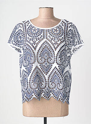 Top manches courtes manches courtes blanc IDANO femme