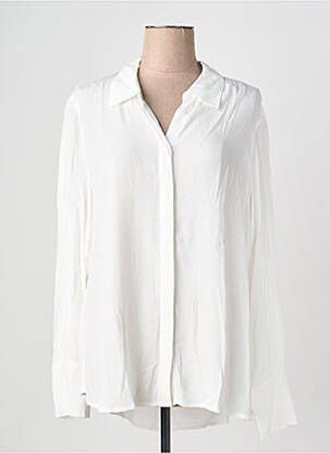 Chemisier tissage crêpe manches longues blanc YERSE femme