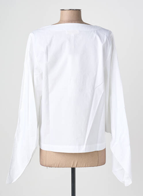 Blouse tissage popeline manches longues blanc CATNOIR femme