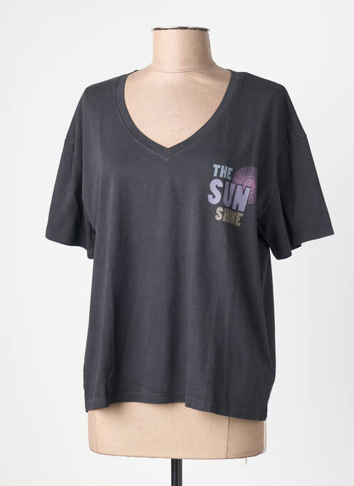 T-shirt sérigraphie floquée manches courtes noir MKT STUDIO femme