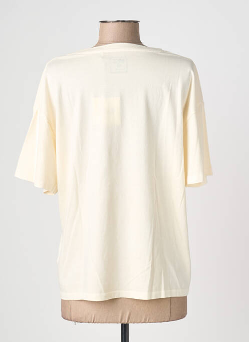 T-shirt sérigraphie floquée manches courtes beige MKT STUDIO femme