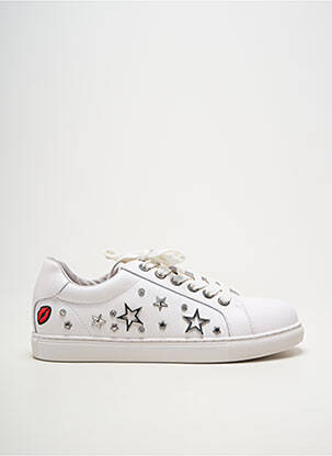 Baskets tissage satiné talon plat jusqu'à 3cm blanc BONS BAISERS DE PANAME femme