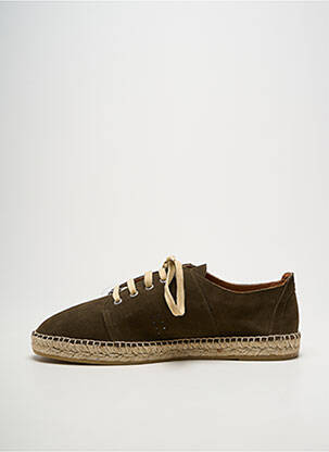 Espadrilles fermeture lacets bout rond vert M.MOUSTACHE homme