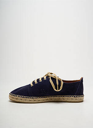 Espadrilles fermeture lacets bout rond bleu M.MOUSTACHE homme