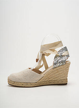 Espadrilles fermeture lacets talon de 7 à 9cm argent ESCADRILLE femme