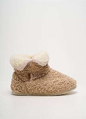 Chaussons/pantoufles bout rond talon plat jusqu'à 3cm beige CHAUSSE MOUTON femme