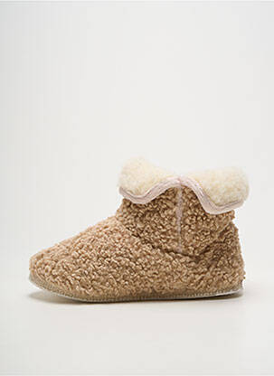 Chaussons/pantoufles bout rond talon plat jusqu'à 3cm beige CHAUSSE MOUTON femme